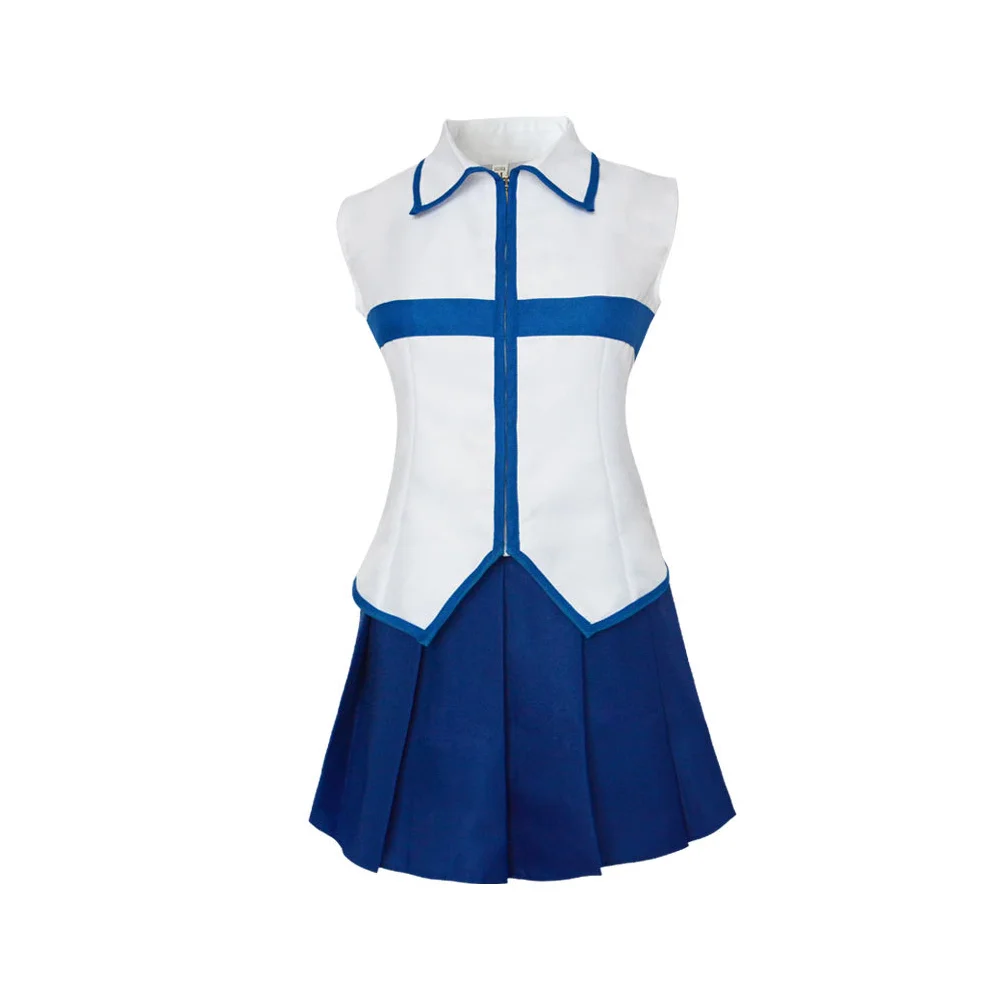 Anime Cosplay Expo 2025 - Fairy Tail Blauw en Wit Mouwloze