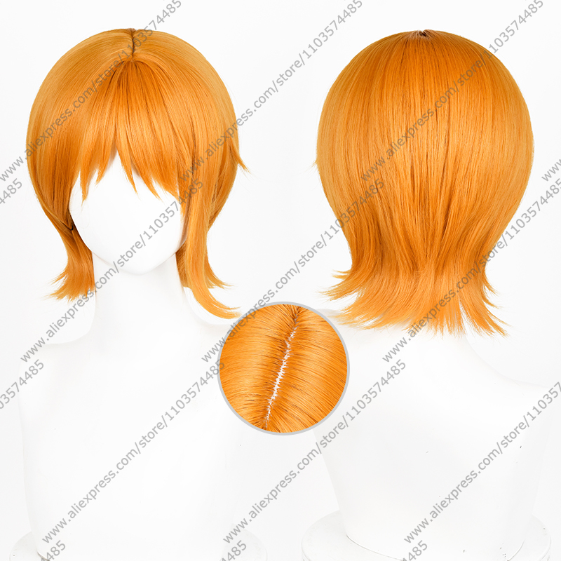 Anime Cosplay Orange Hair - Anime Nami Cosplay Pruiken 30 cm