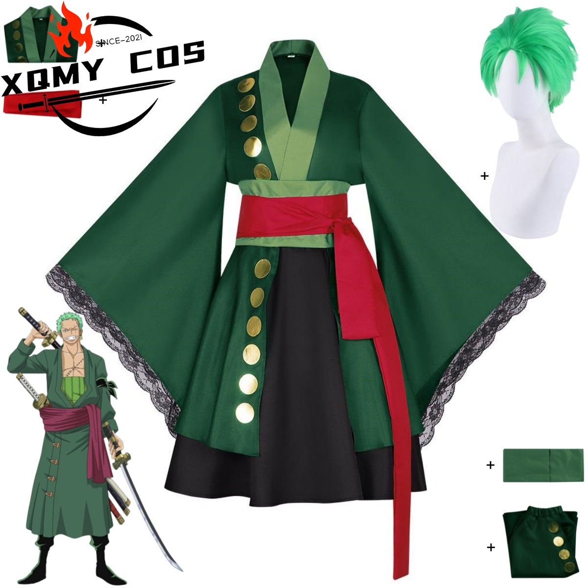 XqAnime Roronoa Zoro Cosplay K - Anime Zoro Cosplay Female recensie en prijs