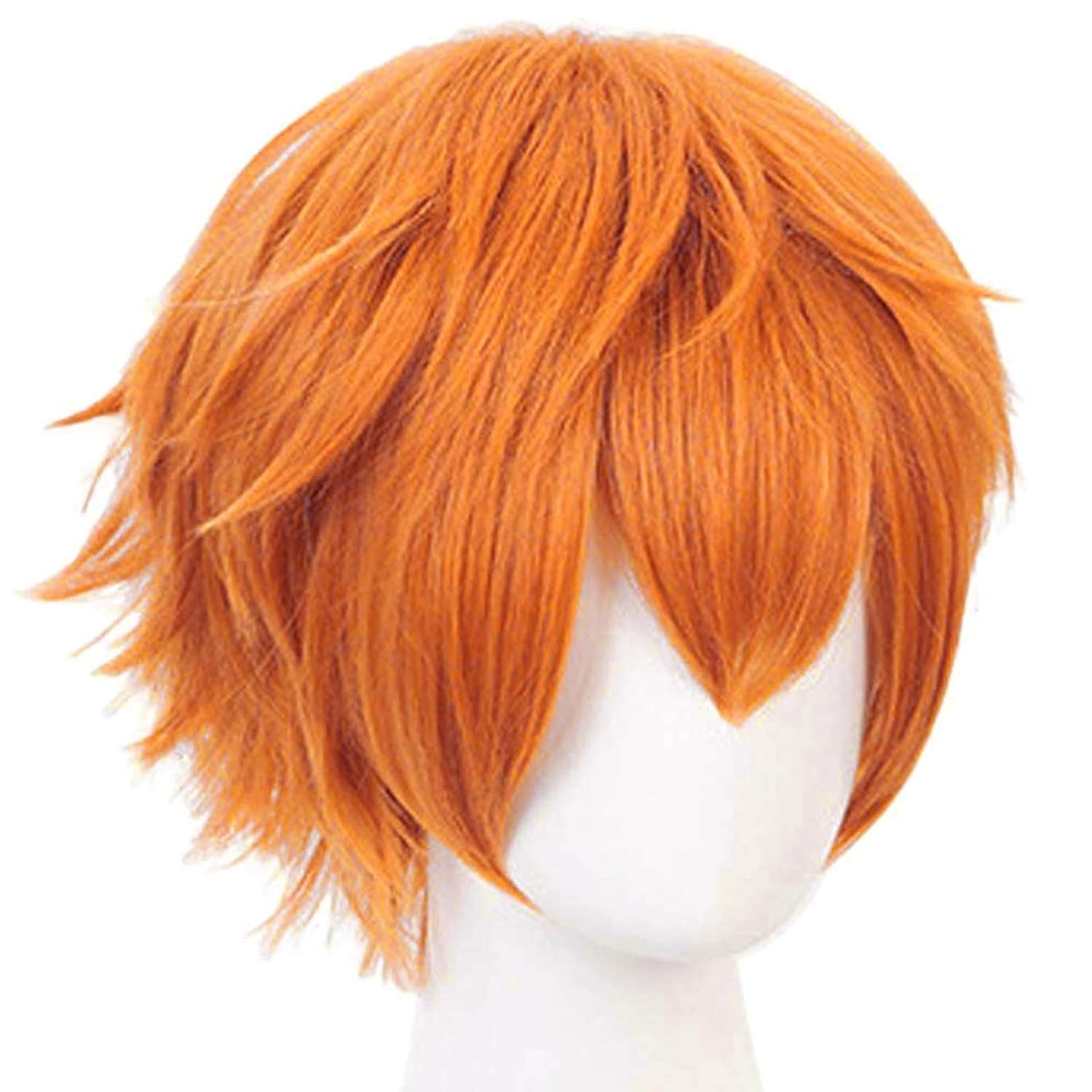 Korte oranje pruik voor mannen - Anime Cosplay Orange Hair recensie en prijs