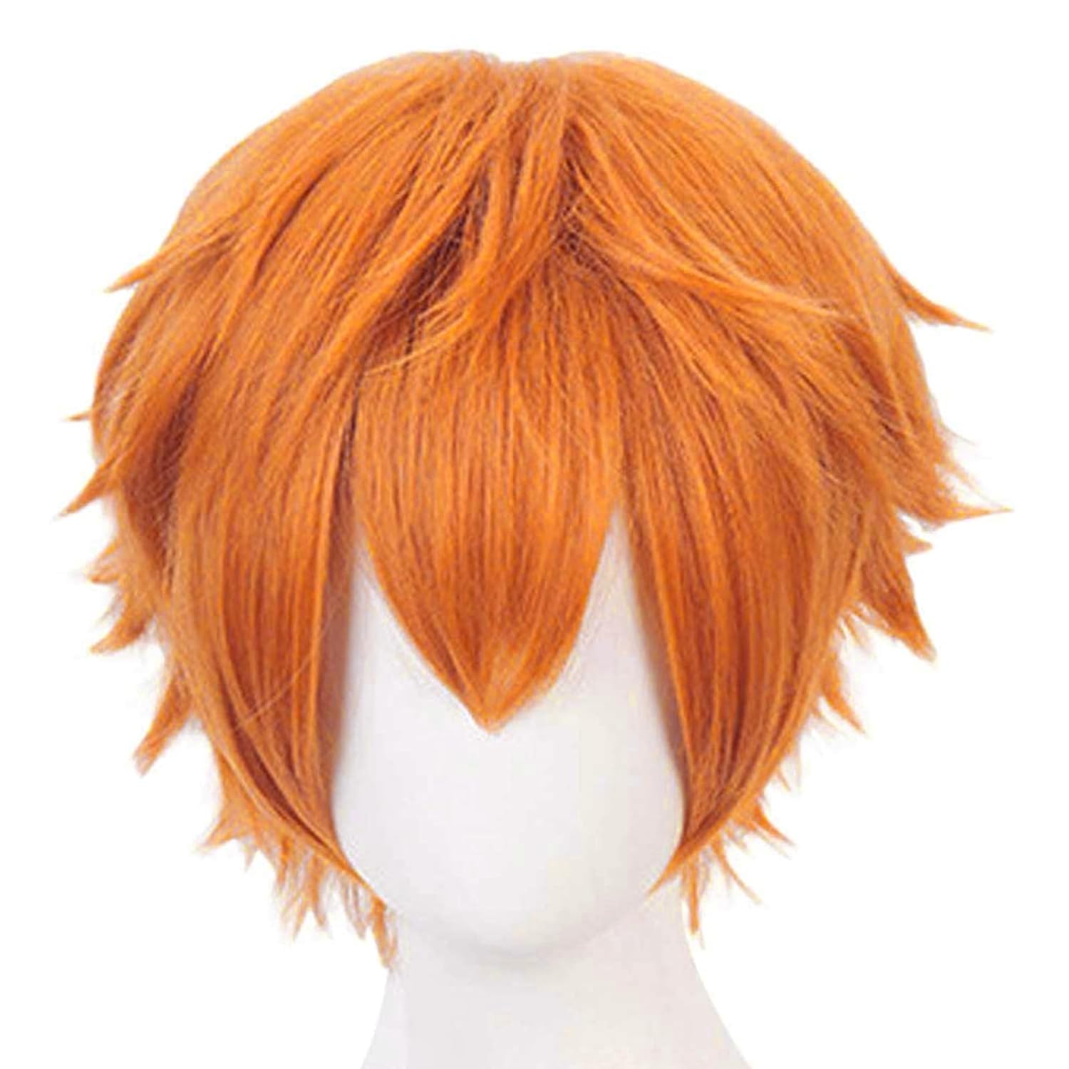 Korte oranje pruik voor mannen - Anime Cosplay Orange Hair recensie en prijs