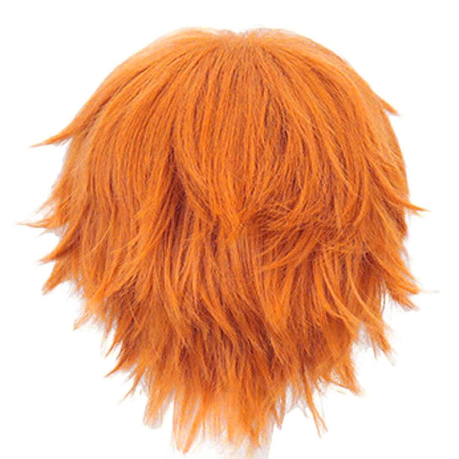 Korte oranje pruik voor mannen - Anime Cosplay Orange Hair recensie en prijs