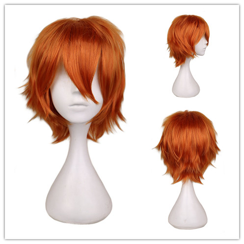 Korte Oranje Pruik Voor Mannen - Anime Cosplay Orange Hair recensie en prijs