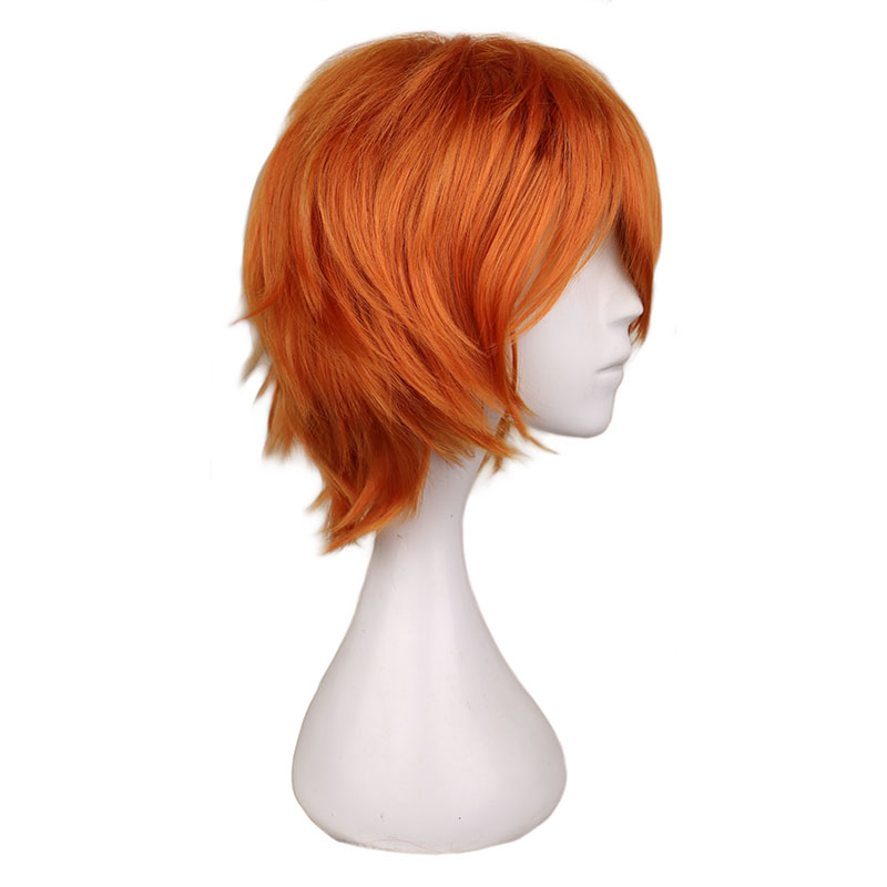 Korte Oranje Pruik Voor Mannen - Anime Cosplay Orange Hair recensie en prijs