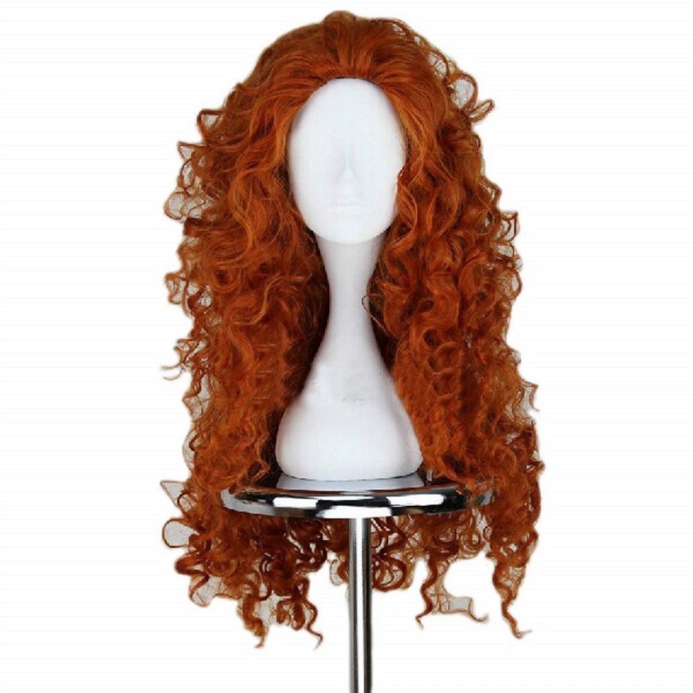 Lang oranje krullend haar cosp - Anime Cosplay Orange Hair recensie en prijs