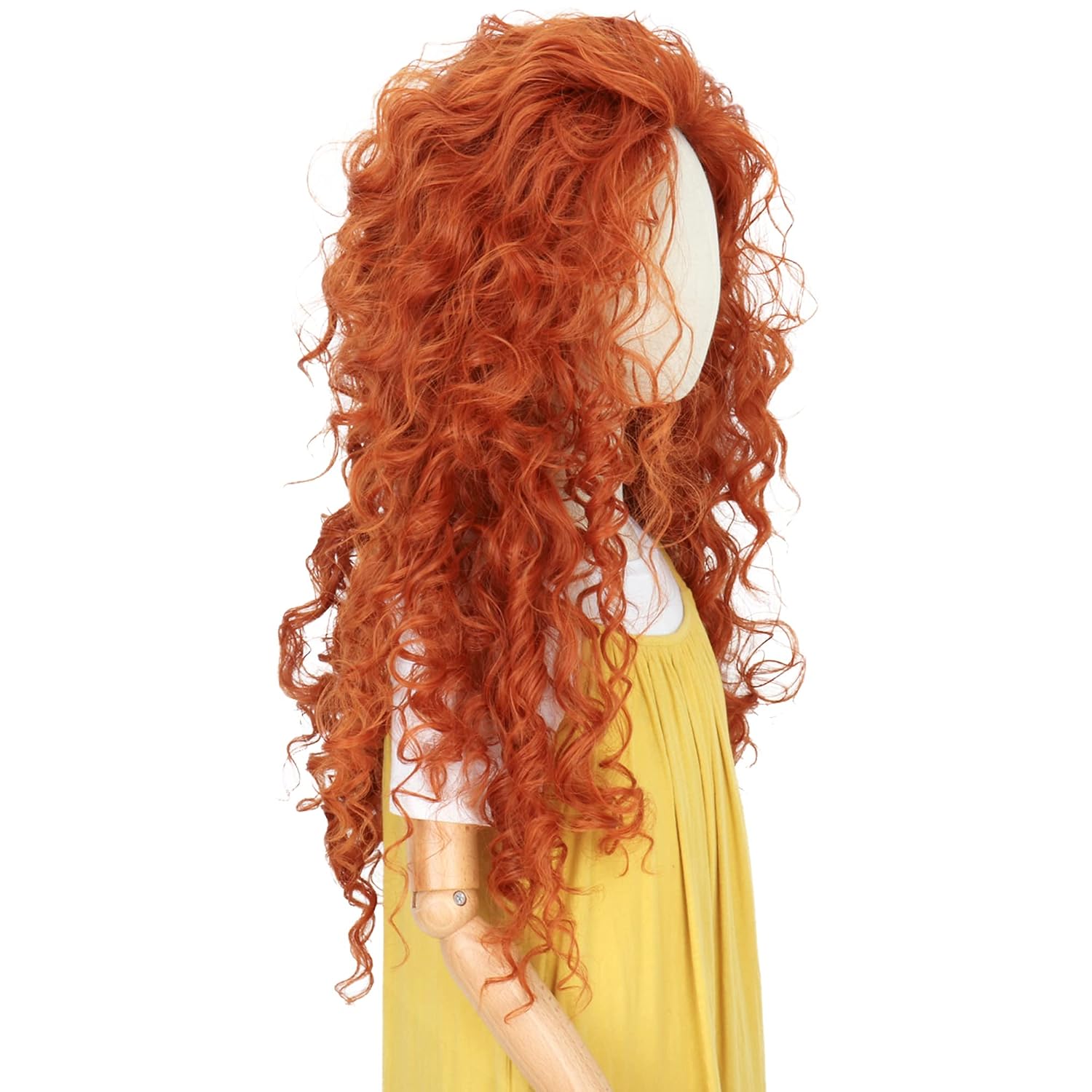 Lang oranje krullend haar cosp - Anime Cosplay Orange Hair recensie en prijs