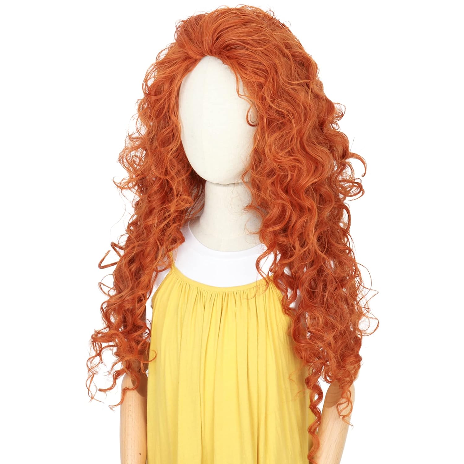 Lang oranje krullend haar cosp - Anime Cosplay Orange Hair recensie en prijs
