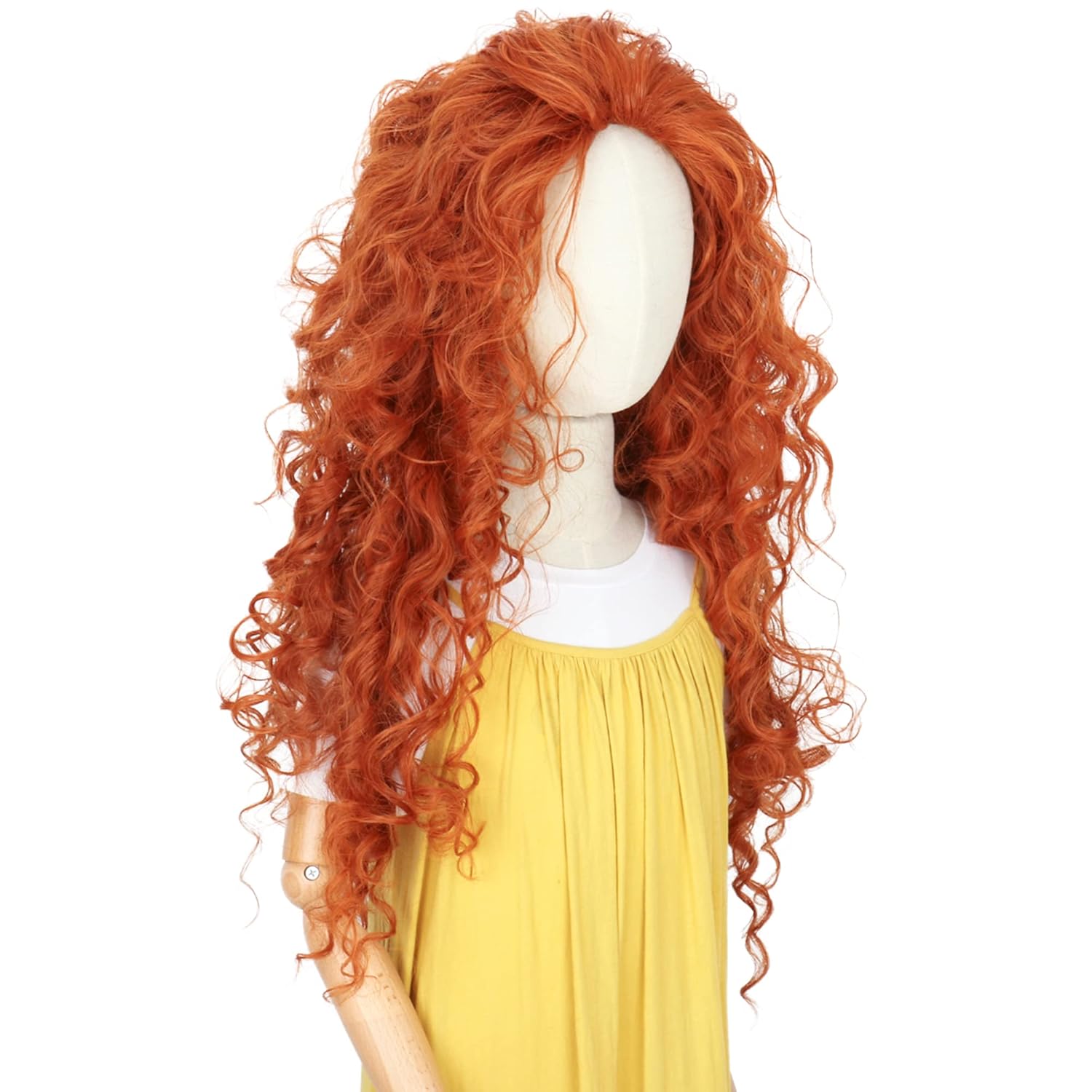 Lang oranje krullend haar cosp - Anime Cosplay Orange Hair recensie en prijs
