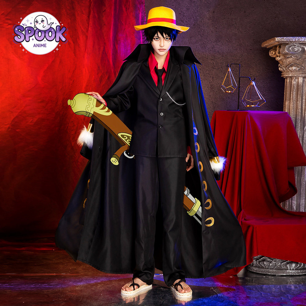 Zwart gouden pak Cape Luffy Co - Anime Cosplay Luffy recensie en prijs