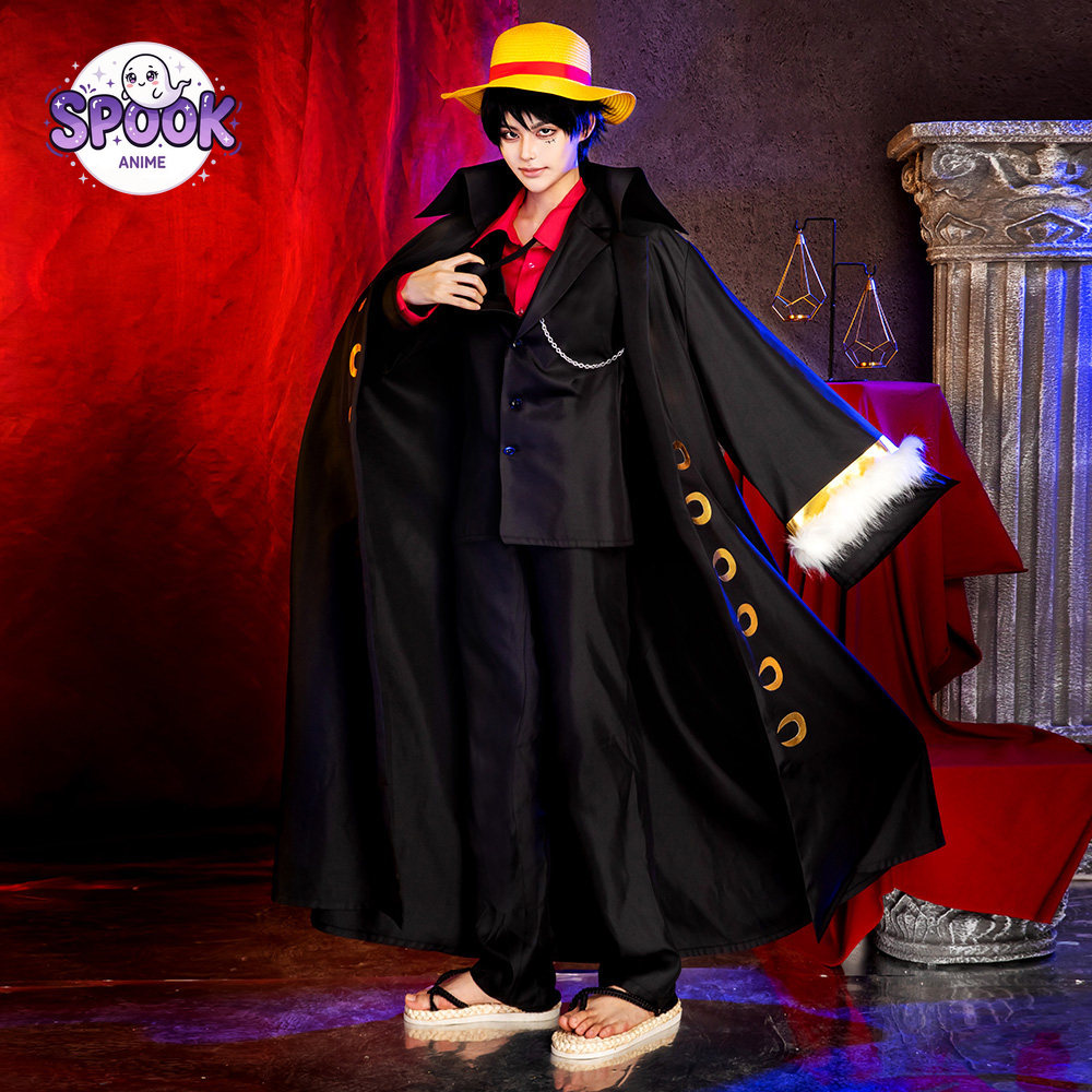 Zwart gouden pak Cape Luffy Co - Anime Cosplay Luffy recensie en prijs