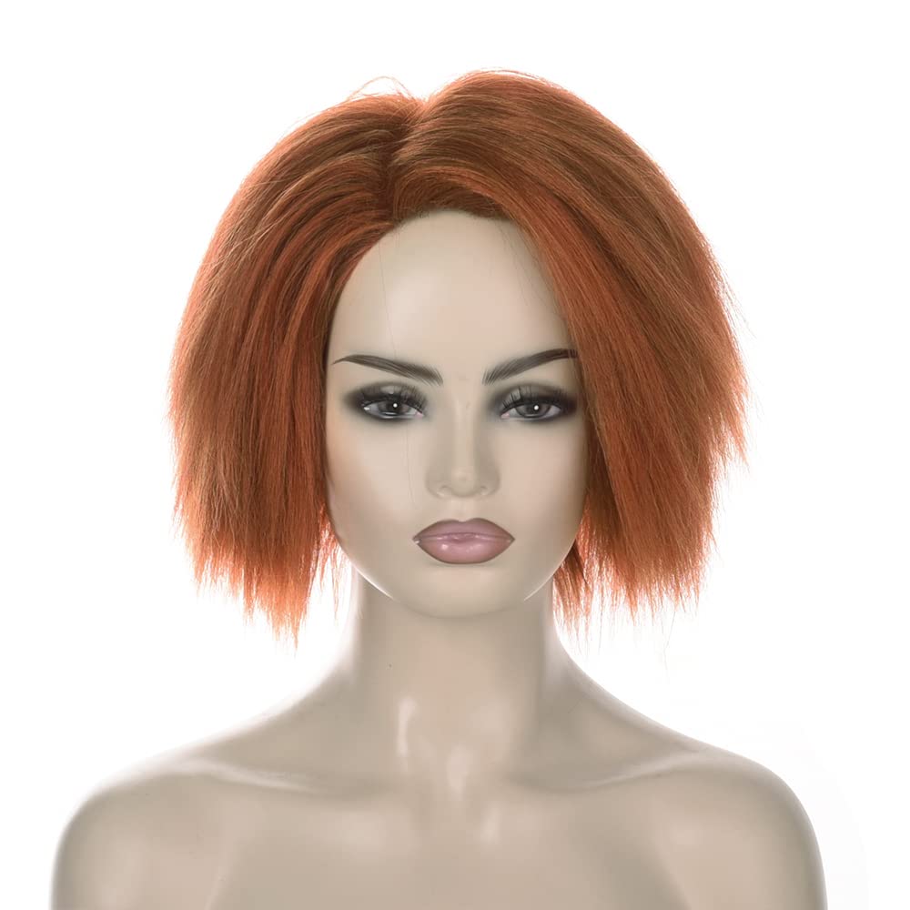 Korte oranje bruine Yaki pruik - Anime Cosplay Orange Hair recensie en prijs