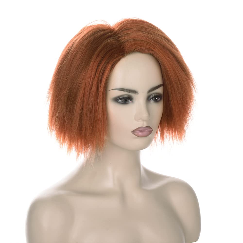 Korte oranje bruine Yaki pruik - Anime Cosplay Orange Hair recensie en prijs