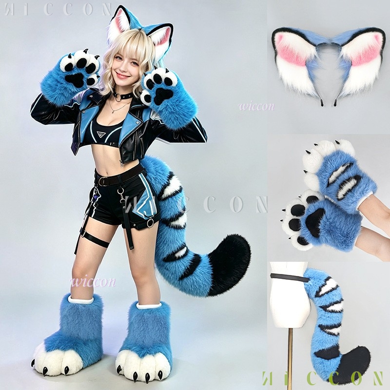 Derpyy Blue Tiger Fursuit Oren - Anime Cosplay Female Characters recensie en prijs