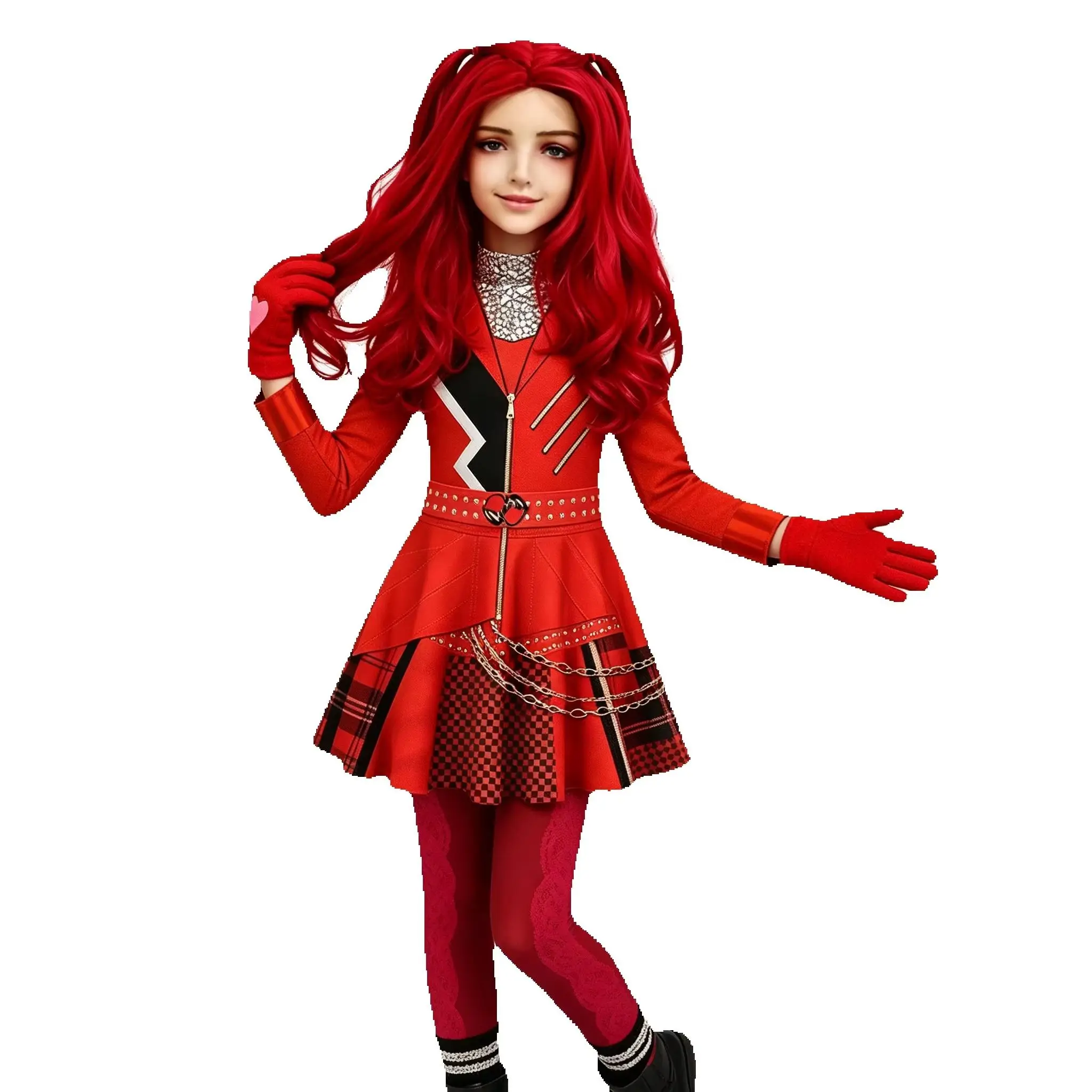 Descendants 5 Rode Pruik Cospl - Anime Cosplay Red Hair recensie en prijs
